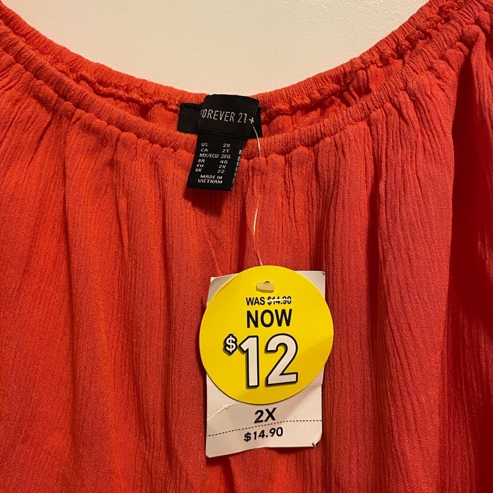 Forever 21 Bright Orange Blouse - Picture 4 of 5